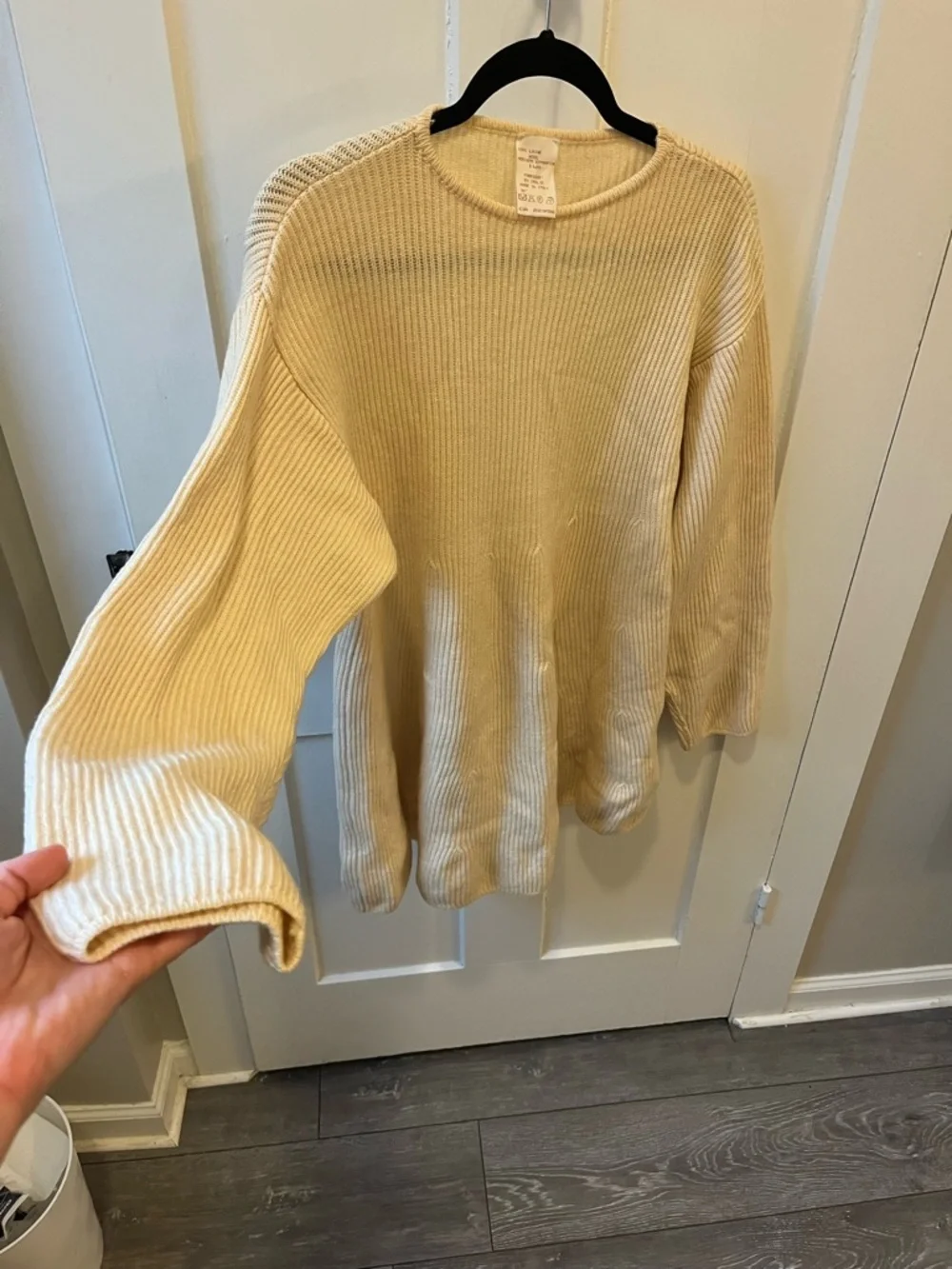 Vintage Made in Italy 100% Wool Knot Sweater Cream Large - XL